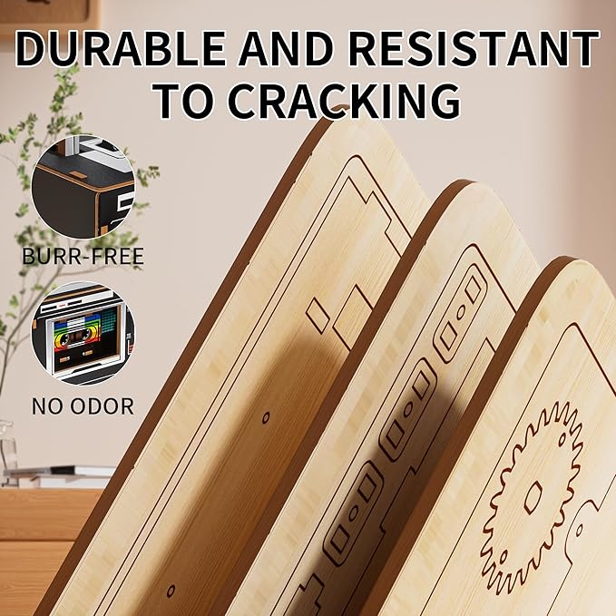 3D Puzzle Vintage Radio, DIY Assembly Model with FM Radio Function, Wood Construction, (Black)