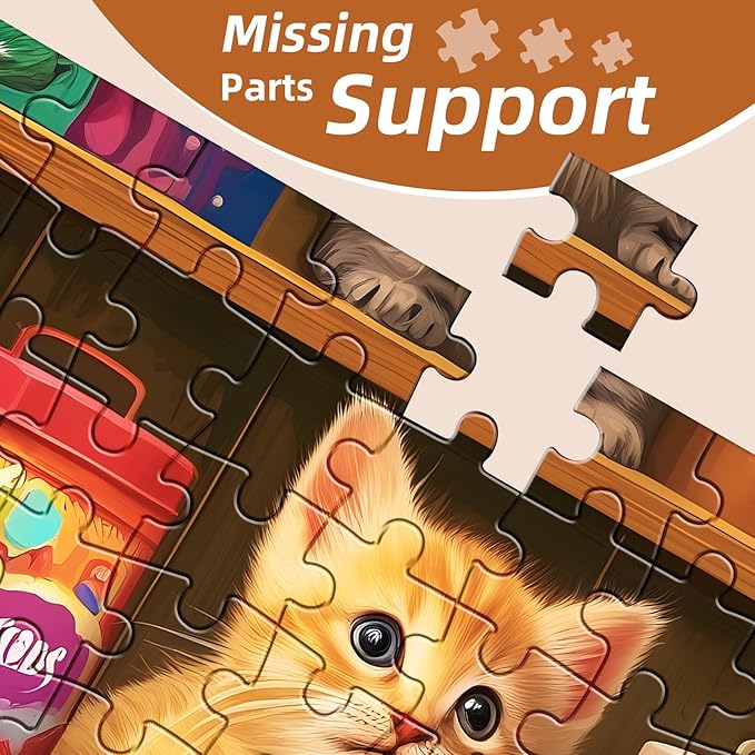 300 Pieces Cute Cats Puzzles for Adults,Large Piece Jigsaw Puzzle for Adults Teens Seniors,Fun Puzzle for Kids Ages 8-12,Challenging 300 Pieces Puzzles for Family,Great Gift for All Ages,20.5 x 15 in