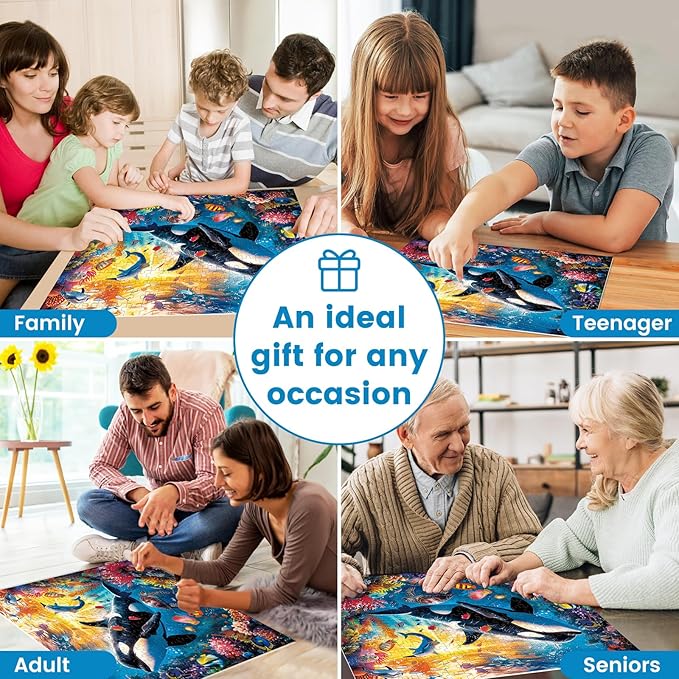 300 Piece Puzzles for Adults and Kids, Jigsaw Puzzle, Undersea World Jigsaw Puzzles, Home Decor Birthday Party Gift Toy, Fun and Challenging Family Games, 20.5x15IN