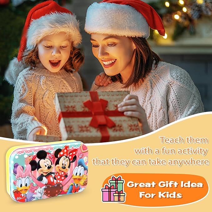 LELEMON Puzzles for Kids Ages 4-6, 60 Piece Puzzles for Kids Ages 3-5 in a Metal Box, Educational Kids Puzzles Jigsaw Puzzles for Kids Ages 4-8 Childrens Puzzle Games Puzzle Toys for Girls and Boys