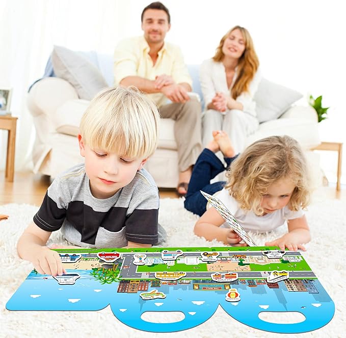 Reusable Sticker Books for Toddlers, Jelly Sticker Books for Kids, Vehicle Stickers for Kids