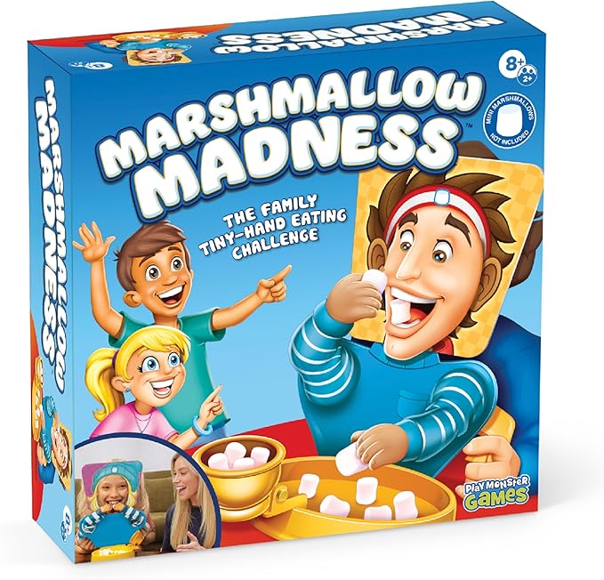Marshmallow Madness Board Game - Strategy Board Games for Family Game Night for Kids and Adults, Hand-Eye Coordination, Easy Assembly, Double-Sided Face Plates, Ages 8+