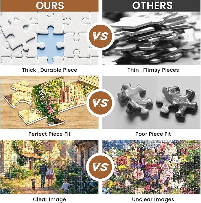 Warm Family Puzzle for Adults, Spring Flowers Puzzle for Adults Children Elderly,500 Piece Sunset Strolls Jigsaw Puzzle as Home Decor, Friends Family Activity Game Nights Gifts, 20.5×15 in