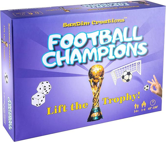 Football Champions Board Game - Family Board Games for Kids and Adults - Soccer Strategy Board Game Ages 14+ - Sports Trivia Game for 1-4 Players - Limited 2023 Cup Edition - by SanDim Creations