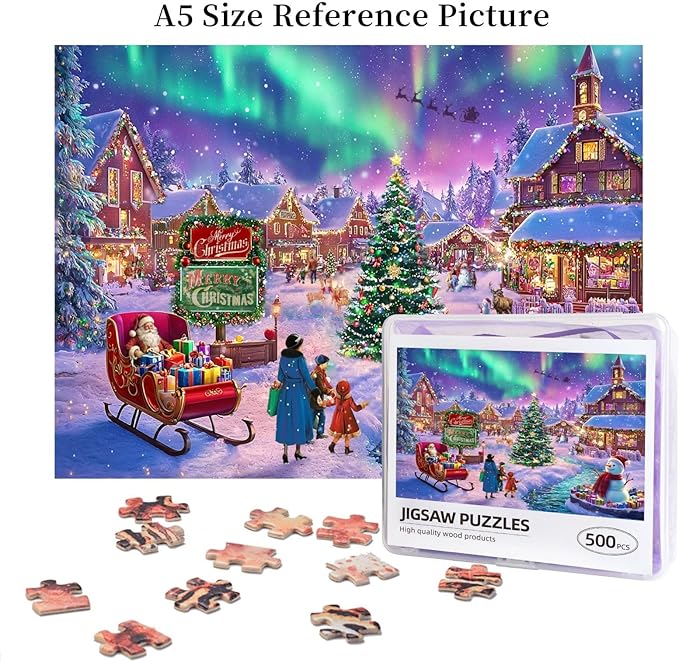Christmas Puzzles for Adults 500 Pieces Funny Christmas Style Puzzles for Adult Challenging Puzzle Games for Family