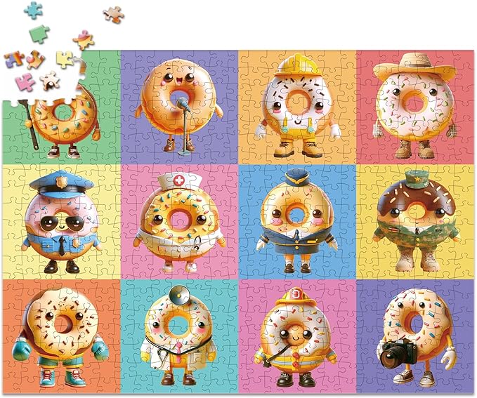 500 Pieces Jigsaw Puzzles for Adults and Teens and Kids Family Happy Games Puzzle Monster Series (Donuts Occupation)