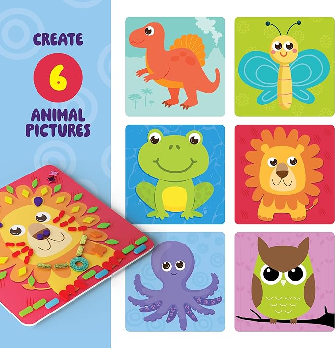 Dan&Darci Foam Sticker Art Craft for Kids - Toddler Arts & Crafts for Ages 3-5 - Boys 4-6 Birthday Gift & Stocking Stuffer