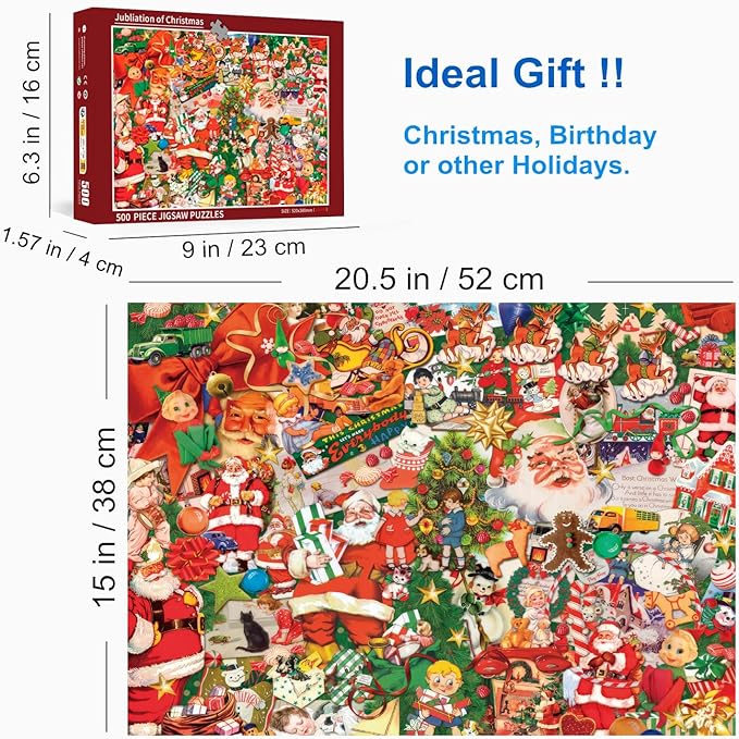 500 Piece Puzzles for Adults Jubilation of Christmas 20.5 x 15 Inch 500 Piece Jigsaw Puzzles for Adults Christmas Puzzles 500 Pieces for Adult