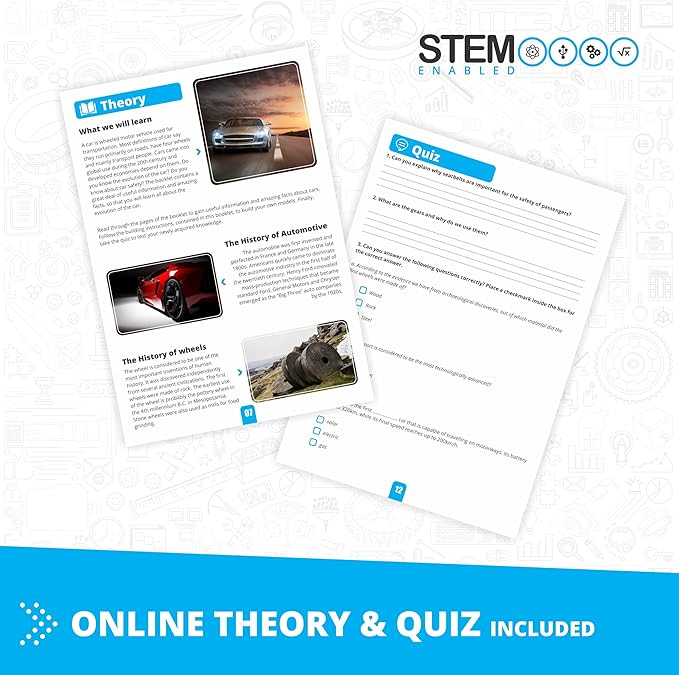 Engino- Inventor STEM Toys, Motorized Race Car for Kids 9+, STEM Kits, Building Toys, Educational Kit, Creative Engineering Kit, Gifts for Boys & Girls (10 Models to Build)