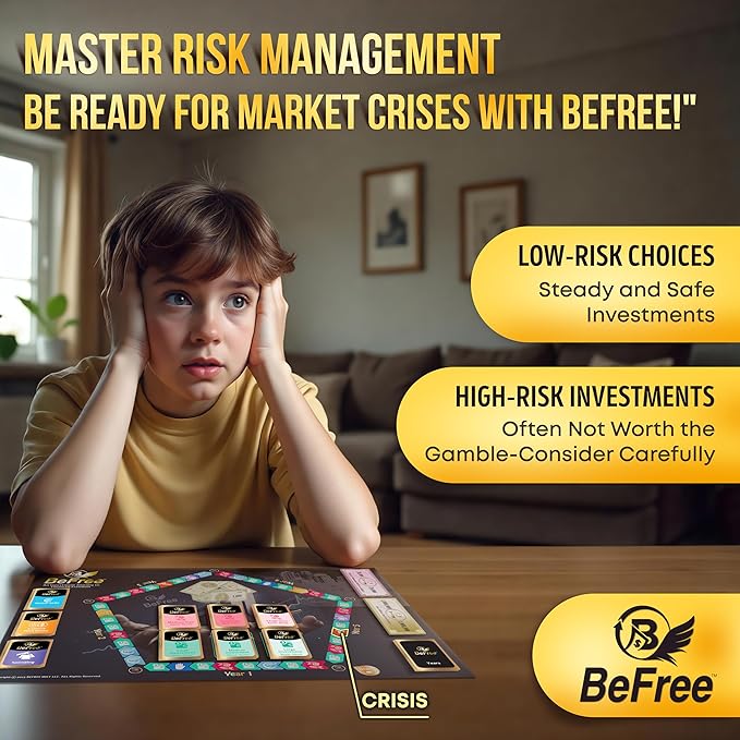 BeFree Strategy & Financial Literacy Board Game – for Family & Teens with Fun Learning | Earn Money, Manage Cash Flow & Payday | Pay Deals, Invest in Real Estate & Stocks Assets (BeFree)