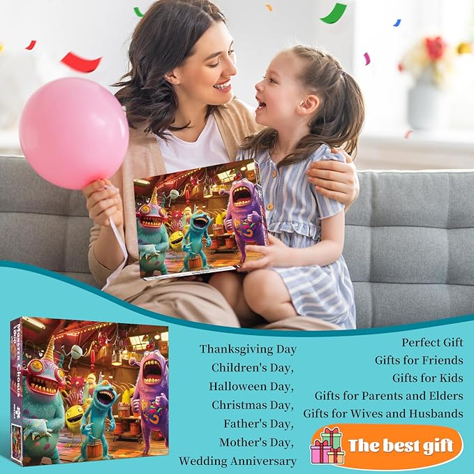 1000 Piece Puzzle for Adults, Funny Monster Chorus Jigsaw Puzzle, Fairytale Puzzles, Challenging Puzzles for Adults 1000 Pieces, Gift Ideas Home Decoration Puzzle, Interlock Perfectly No Dust