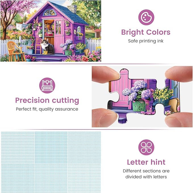 300 Piece Puzzles for Adults Garden 300 Piece Puzzles for Kids Ages 8-10 10-12 Jigsaw Puzzle Recycled Pieces Cardboard Family Puzzle Challenging Game 20.5x15IN