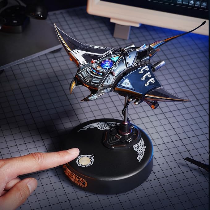 ROKR 3D Metal Puzzle for Adults & Teens, Mechanical STEM Model Building Kit, Unique Desk Decor Manta Ray(MI06)