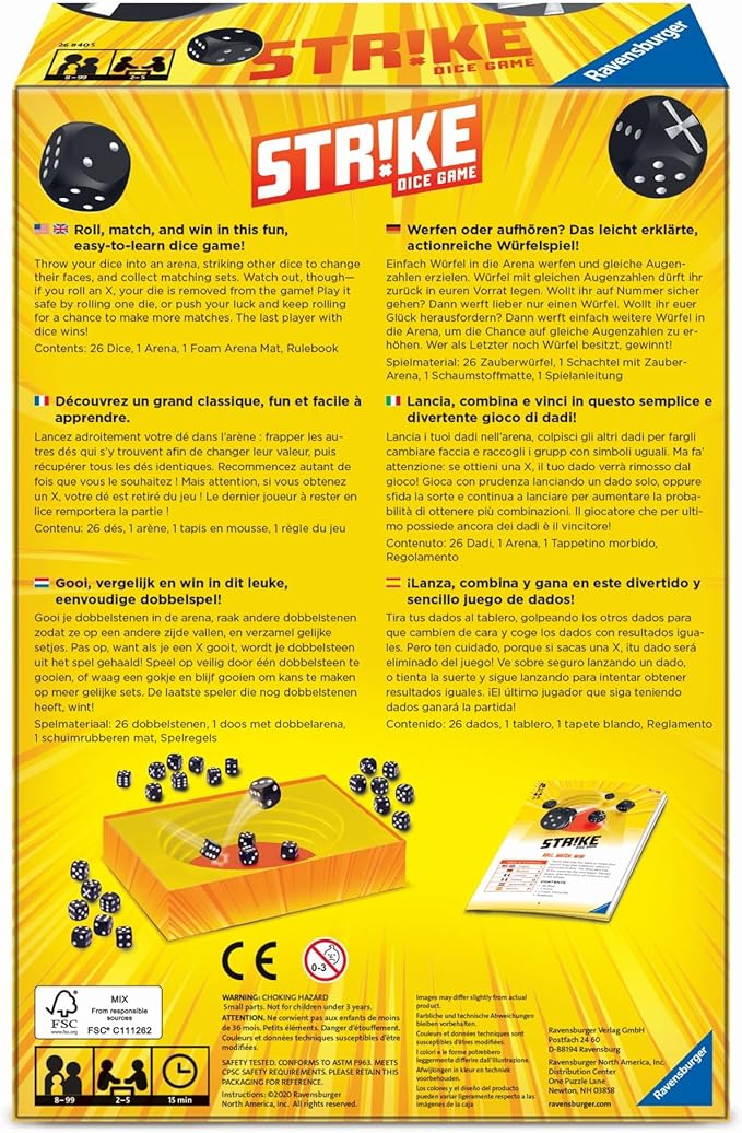 Ravensburger Strike - Brain-Teasing Dice Game for Kids and Adults | Fun Matching Activity | Engaging Memory Enhancer | Unmatched Replay Value