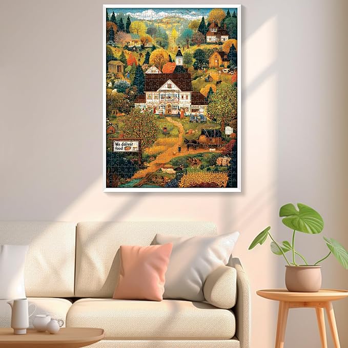 500 Pieces Puzzle for Adults, Warmth Mountain Jigsaw Puzzle for Adults, Harvest Farm Puzzle for Adults Kids Seniors, Challenging Game Home Decor Holiday Party Gift Toy 20.5×15 in