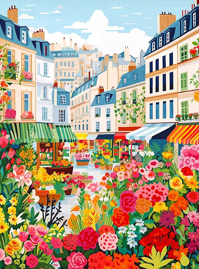 Cross & Glory - La Fleur de Paris - 1000 Piece Jigsaw Puzzle for Adults | Vibrant Parisian Flower Market | Ideal for Puzzle Lovers