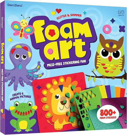 Dan&Darci Foam Sticker Art Craft for Kids - Toddler Arts & Crafts for Ages 3-5 - Boys 4-6 Birthday Gift & Stocking Stuffer