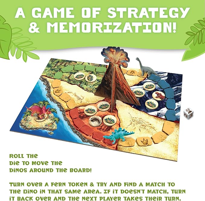 Peaceable Kingdom Dinosaur Escape Cooperative Memory Game of Logic and Luck for 2 to 4 Kids Ages 4+