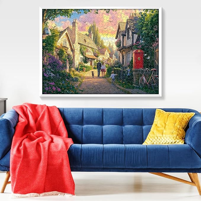 Warm Family Puzzle for Adults, Spring Flowers Puzzle for Adults Children Elderly,500 Piece Sunset Strolls Jigsaw Puzzle as Home Decor, Friends Family Activity Game Nights Gifts, 20.5×15 in