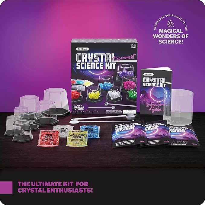 Dan&Darci Crystal Growing Kit for Kids - Science Experiments Gifts for Boys & Girls Ages 8-14 Year Old - Toys Teen Age Boy/Girl Arts & Crafts Kits - Cool Projects Ideas 8 9 10 11 12 Yr Olds