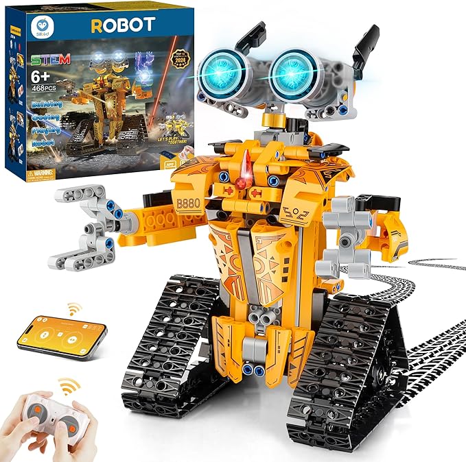 Sillbird Robot Building Kit with Remote Control STEM Gifts for Boys Age 8-12, Technic Buildable Coding Robotic Set Birthday Toys for Kids Teens (468 Pieces)