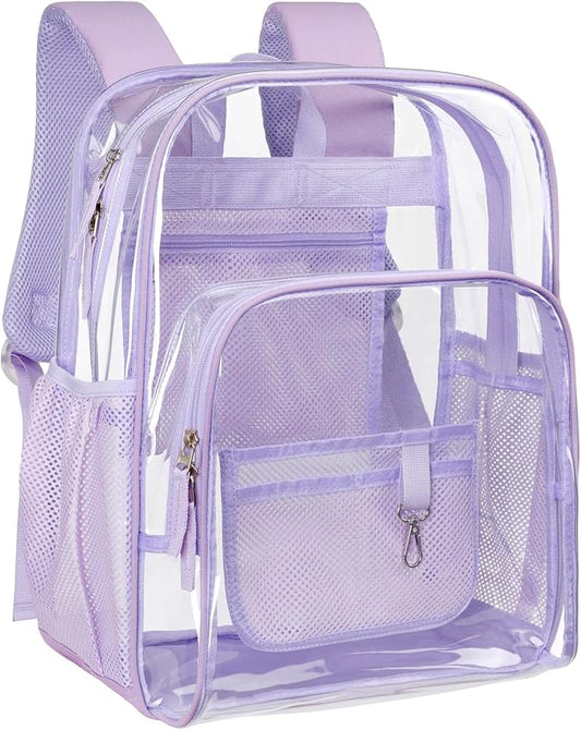 PACKISM Clear Backpack - 17 inch Heavy Duty Clear Backpacks for School, Large Transparent Bookbag for Students (Age 12+)