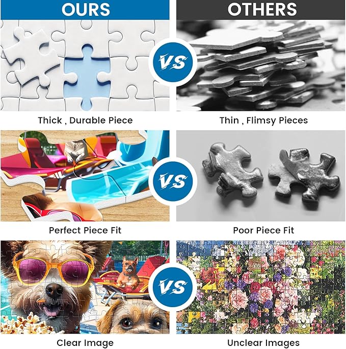 300 Piece Jigsaw Puzzle for Adults, Fun at The Amusement Park Dog Puzzles, Funny Puppy Jigsaw Puzzles, Animal Pet Lover Challenging Puzzles for Friends Family Activity Game Nights Gifts