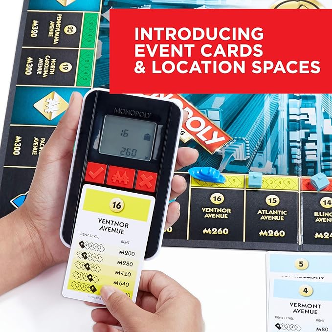 Hasbro Gaming Monopoly Ultimate Banking Edition Board Game for Families and Kids Ages 8 and Up, Electronic Banking Unit (Amazon Exclusive)