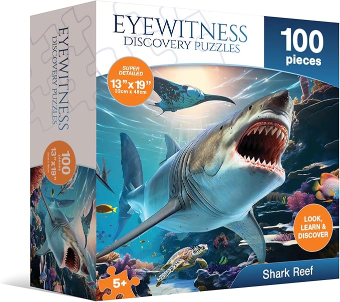 Eyewitness Discovery Puzzle Shark Reef, 100 Piece Jigsaw for Kids, Educational Learning Toy for Boys & Girls, Children Ages 5+
