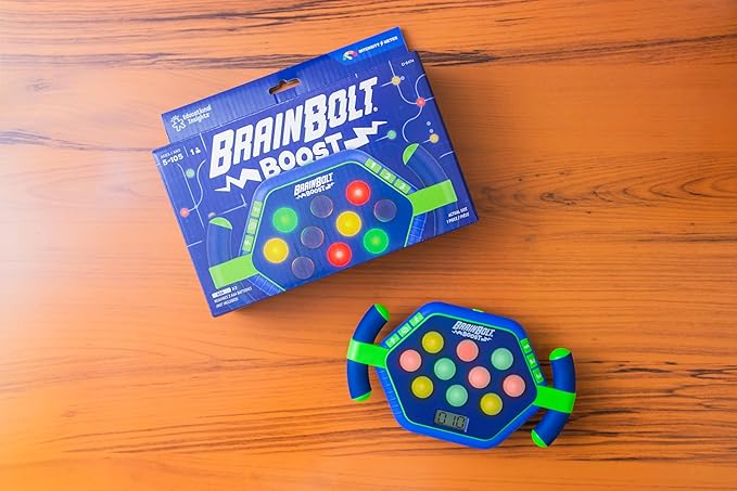 Educational Insights BrainBolt Boost - Handheld Memory Game with Light and Sound, Electronic Brain Games, Single Player Brain Teasers for Kids Teens, & Adults, Gamer Gifts for Boys & Girls Ages 5+