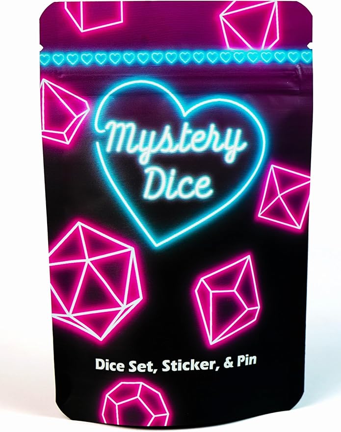 1985 Games Sweetheart Dice, Set of 7 Polyhedral Dice, Pink DND Dice, Suitable for DND, RPG Games (Sweetheart Pack of 1)