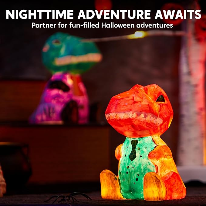 Klever Kits DIY Night Light- Paint Your Own Dinosaur Lamp- Arts & Crafts Kit School Activities Art Supplies Painting Kits, Birthday Gifts for Girls Boys Aged 6+