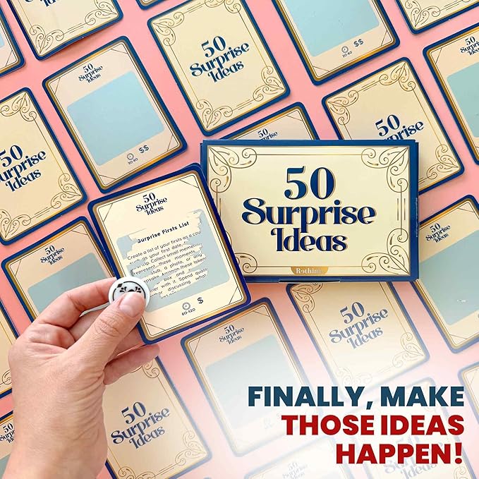 QUOKKA 50 Surprise Ideas Gifts for Couples – Romantic Scratch-Off Couple Gifts for Him and Her – Fun & Romantic Cards to Reconnect, Laugh & Explore Together – Birthday Wedding Anniversary Idea (Set 1)