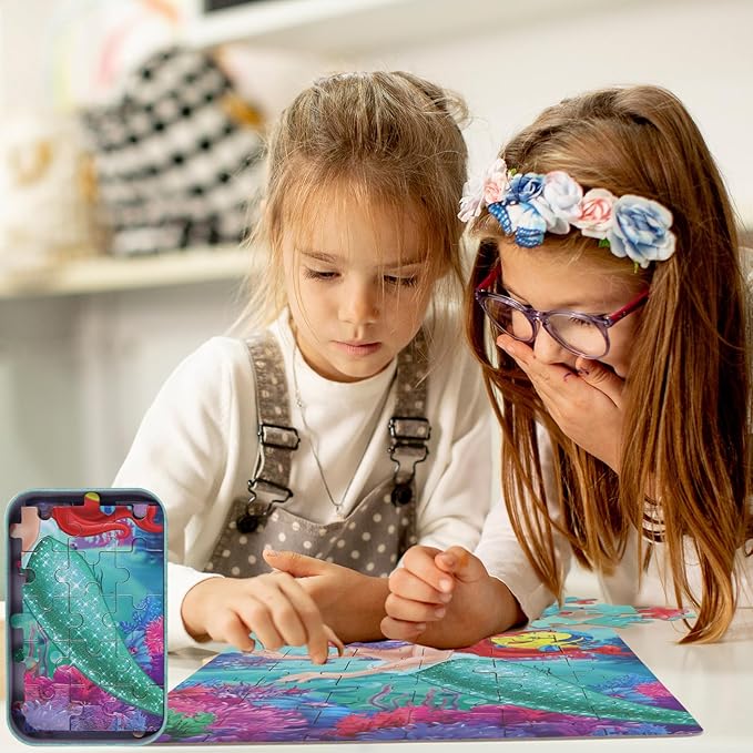 Princess Puzzles for Kids Ages 4-8 60 Pieces Jigsaw Puzzle for Girls and Boys in Metal Box - Educational Toys for Ages 3-5 (Princess 2502)