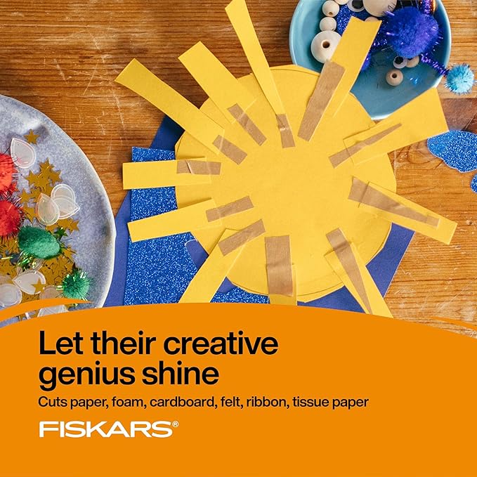 Fiskars Training Scissors for Preschoolers Ages 3+, Small Kids Safety Scissors with Training Lever, Easy to Use, Preschooler Art Supplies, Back To School, Turquoise