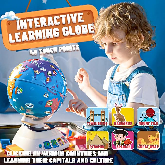 SMILESSKIDDO Globe Toy for Toddlers - Toys for 1 Year Old Boy, Toddler Toys, Globe With Dynamic Lighting And Sounds, Learning Educational Toys for Toddler 1-3, Birthday Present Toys for Ages 0-2