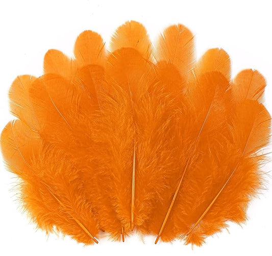 Soarer 300pcs Orange Rooster Feathers Bulk - 3-5inch Craft Feathers for Wedding Home Party, Dream Catcher Supplies and DIY Crafts(Orange)