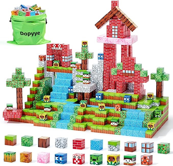 Magnetic Blocks, 100 PCS Magnetic Building Blocks, Forest Theme 1-Inch STEM Constructions Magnet Blocks for Boys Girls Ages 3+, Educational Sensory Stacking Toys for Kids Christmas Birthday Gifts