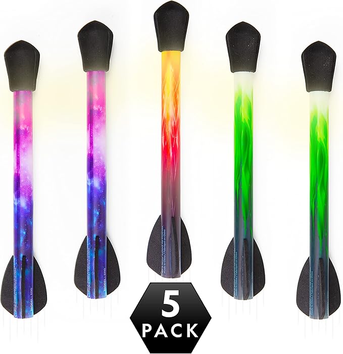 Blue Marble National Geographic Air Rocket Toy Refill - 5 LED Light-Up Air Rockets, Compatible with All Jump & Launch Air Powered Rocket Launchers
