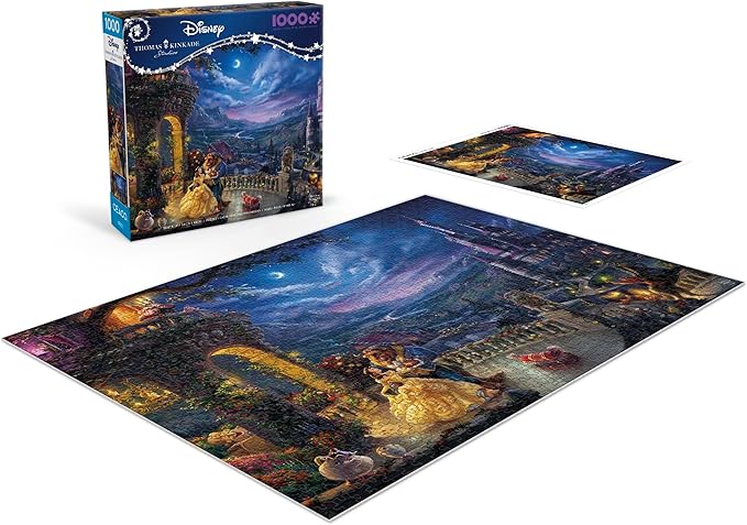 Ceaco - Thomas Kinkade - Disney - Beauty & The Beast Dancing in The Moonlight - 1000 Piece Jigsaw Puzzle