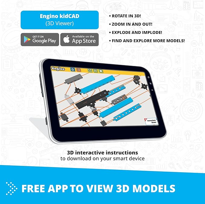 Engino- Inventor STEM Toys, Motorized Race Car for Kids 9+, STEM Kits, Building Toys, Educational Kit, Creative Engineering Kit, Gifts for Boys & Girls (10 Models to Build)