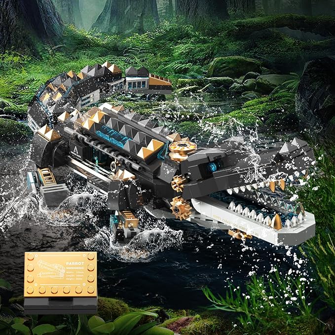 541 Piece Crocodile Building Sets,Sea Creatures Creative Model Building Kit,STEM Dinosaur World Park Building Toy, Mechanical Animal Brick Set,Christmas Birthday Gifts for Boys,Teens, Adults
