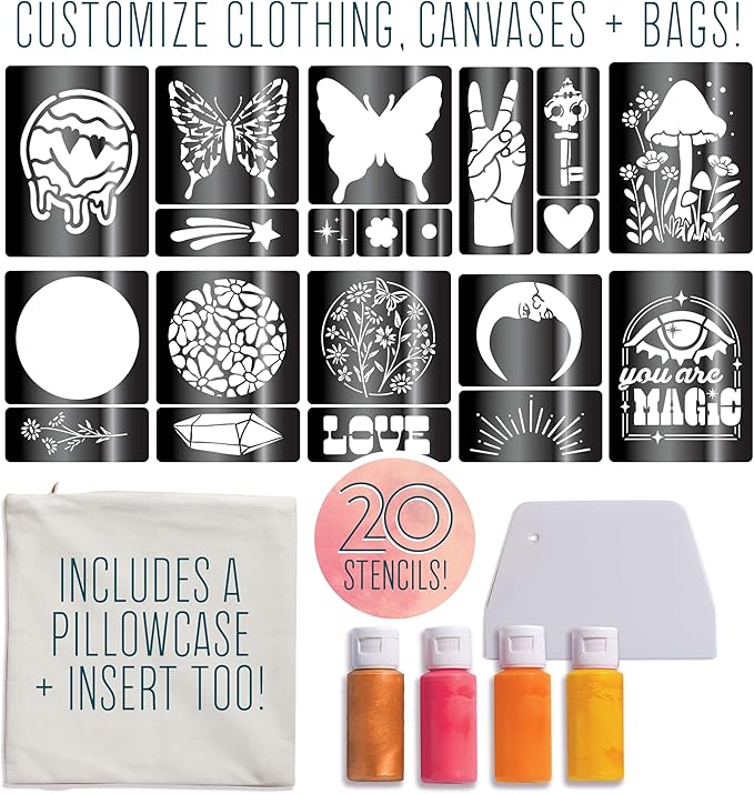 Bright Stripes Wish*Craft Print Studio – Arts and Crafts Kit for Beginners and Seasoned Crafters, Ultimate Crafting Station, Complete DIY Set with Art Supplies to Create Customized Fabric Designs