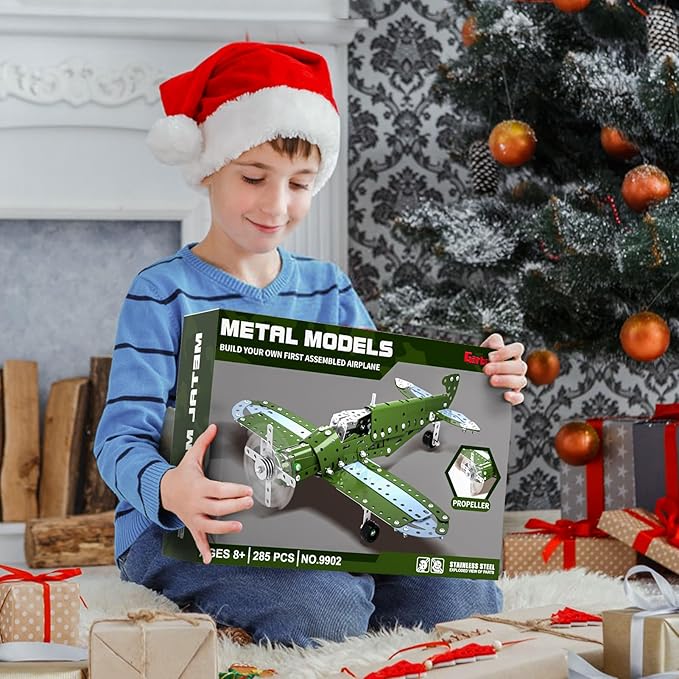 STEM Building Projects Model Airplane Set - 285 Pieces STEM Project Building Toys for Kids Ages 8-12-16, Assembly Science Kit Educational Birthday Gift for Kids Boys 8 9 10 11 12 Years Old
