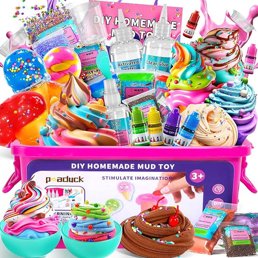 Making Kit Ice Cream for Girls, DIY Arts and Crafts Supplies, Molding Clay with Sculpting Tools, Stuffers for Kids Boys Girls 4 5 6 7 8 9 10 11 12 Years Old, Fun Birthday Gifts for Girls 8-12