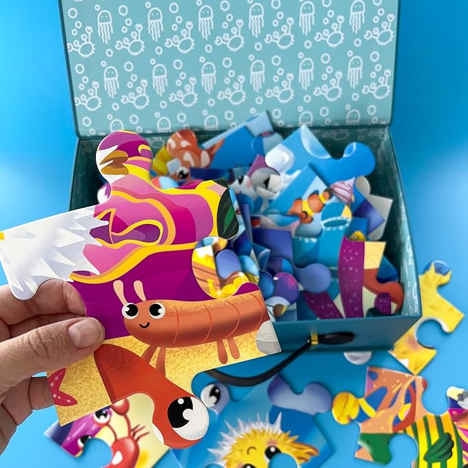 QUOKKA Giant Floor Puzzles for Kids Ages 4-6 - 2x3 Feet 48 Piece Puzzles for Toddlers 3-5 - Large Educational Kids Puzzles Ages 2-4 - Ocean Activity Game for Boys and Girls