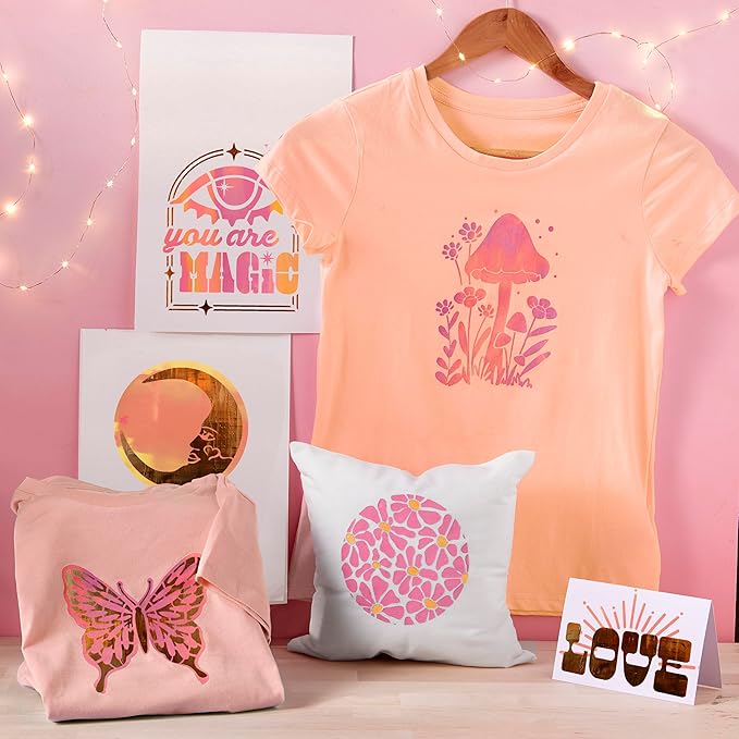 Bright Stripes Wish*Craft Print Studio – Arts and Crafts Kit for Beginners and Seasoned Crafters, Ultimate Crafting Station, Complete DIY Set with Art Supplies to Create Customized Fabric Designs