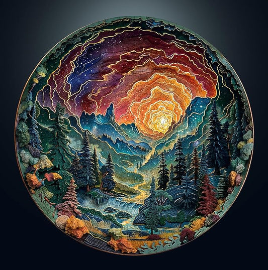 Masseruon 1000 Piece Puzzle for Adults, 26.6 * 26.6in Cave Sky Puzzle for Adults, 1000 Pieces Flat Puzzles with 3D Visual Effect When Completed, Adult Puzzles Games