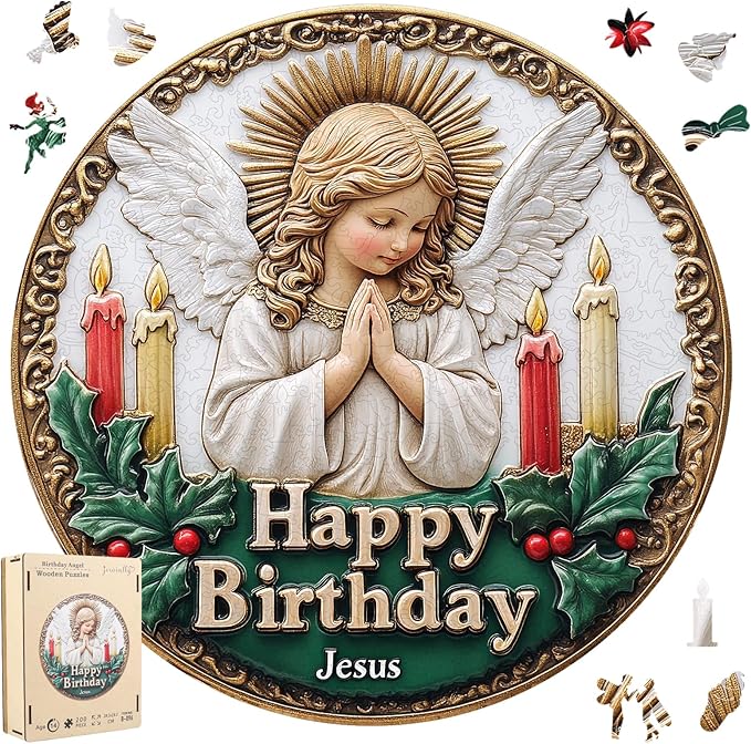 Puzzles for Adults Birthday Angel Wooden Puzzles, 500 Pieces Unique Shaped Liberty Jigsaw Puzzles, Holiday Birthday Gifts for Adults and Kids, Fun Challenge Family Game 16.7'' x 16.7''