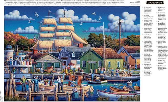 Buffalo Games - Dowdle - Mystic Seaport - 300 Piece Jigsaw Puzzle for Adults -Challenging Puzzle Perfect for Game Nights - Finished Size is 21.25 x 15.00